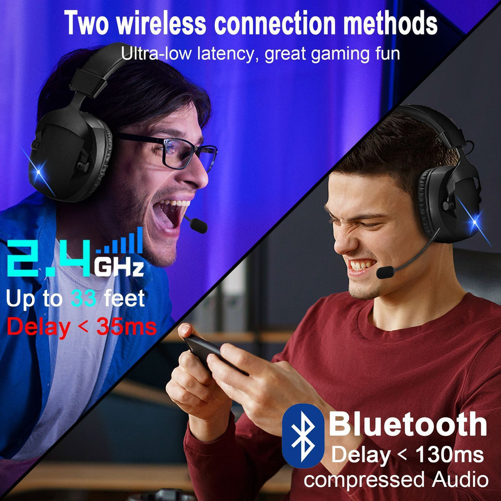 Cross-Border Over-Ear Bluetooth Headphones With Wireless Microphone - 2.4G Dual-Mode, Specialized For E-Sports, Gaming PCs & PS5